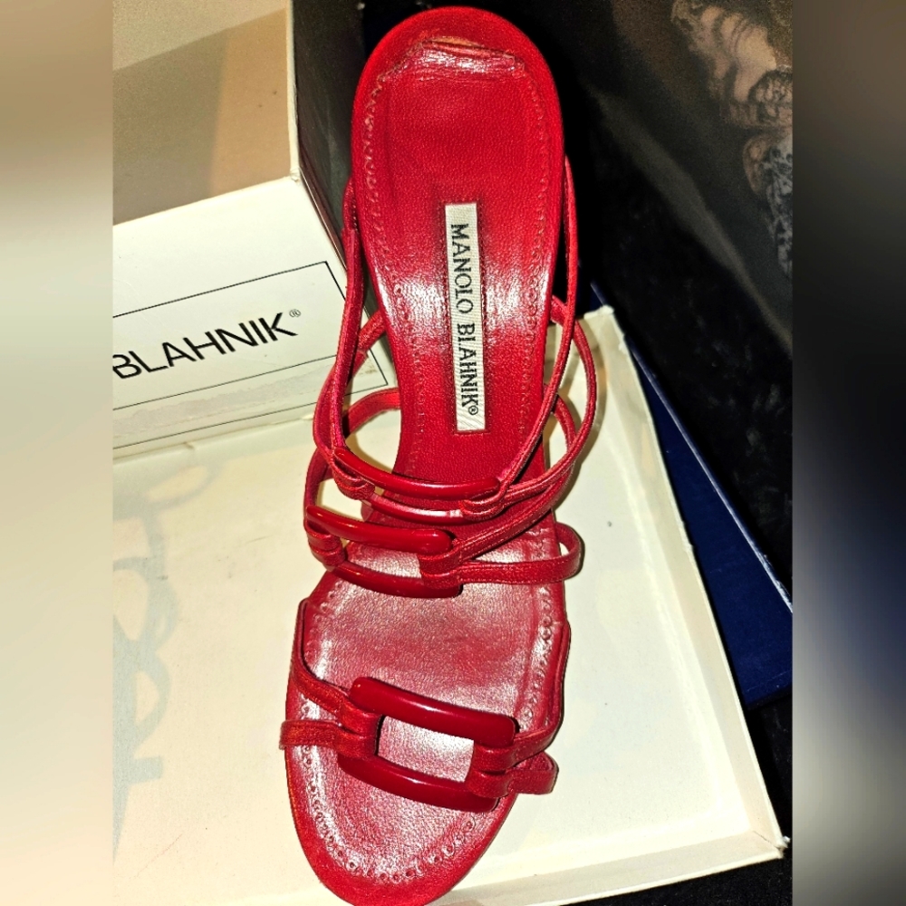 Manolo Blahnik Red Sandal 38.5